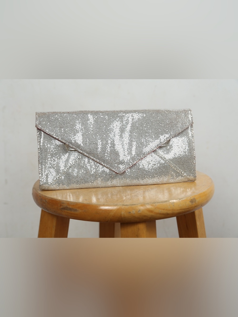 Victoria's Secret Silver Sequin Envelope Clutch